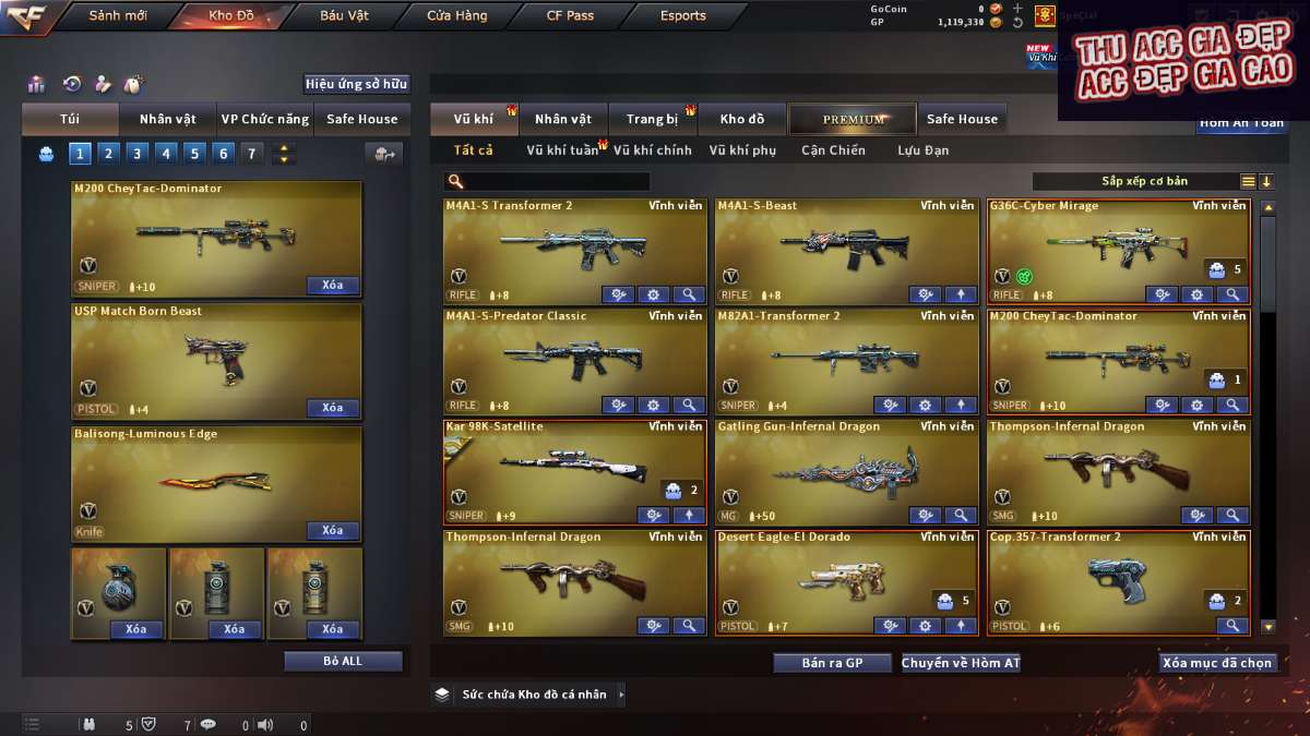 shop acc cf uy tin gia re